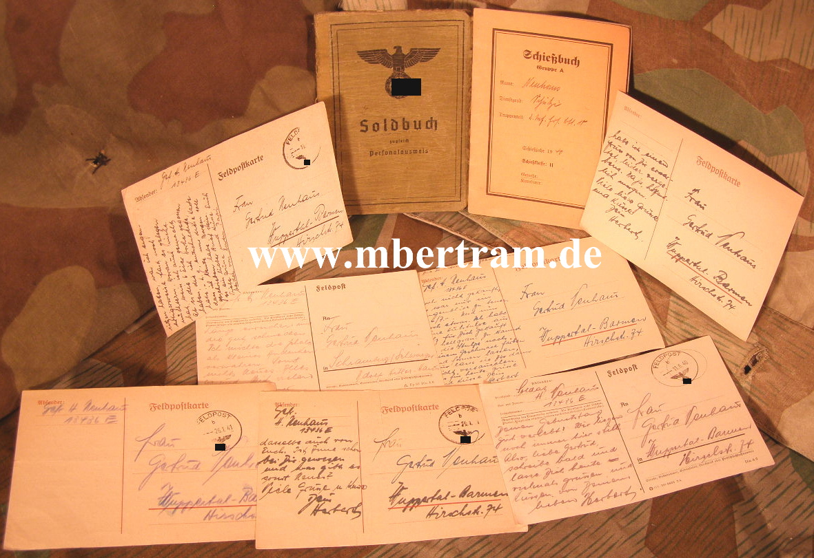 Soldbuch Feldw. 8.Inf.Rgt.306, Schiessbuch MG u. K 98
