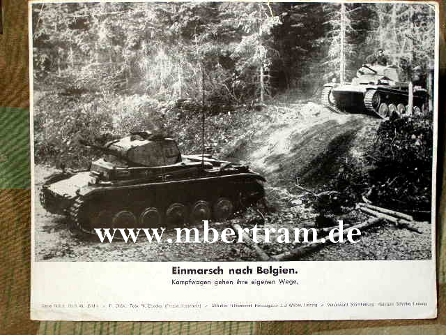 Einmarsch nach Belgien, Panzer gehen eigene Wege. 17x24cm