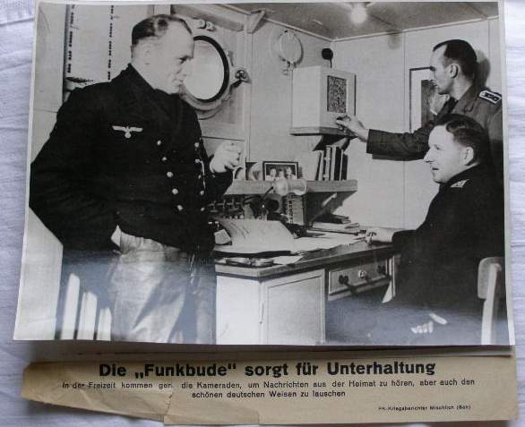 Pressefoto Kriegsmarine Die Funkbude sorgt für Unterhaltung