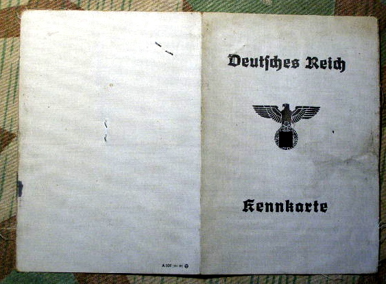 Kennkarte f. Frauen, drittes Reich, Bild und Eintragungen Z.2-