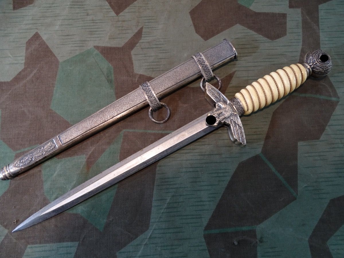 Replik: Wehrmacht Luftwaffen Offiziersdolch, Weyersberg Berlin, alte 70er Jahre Kopie. 