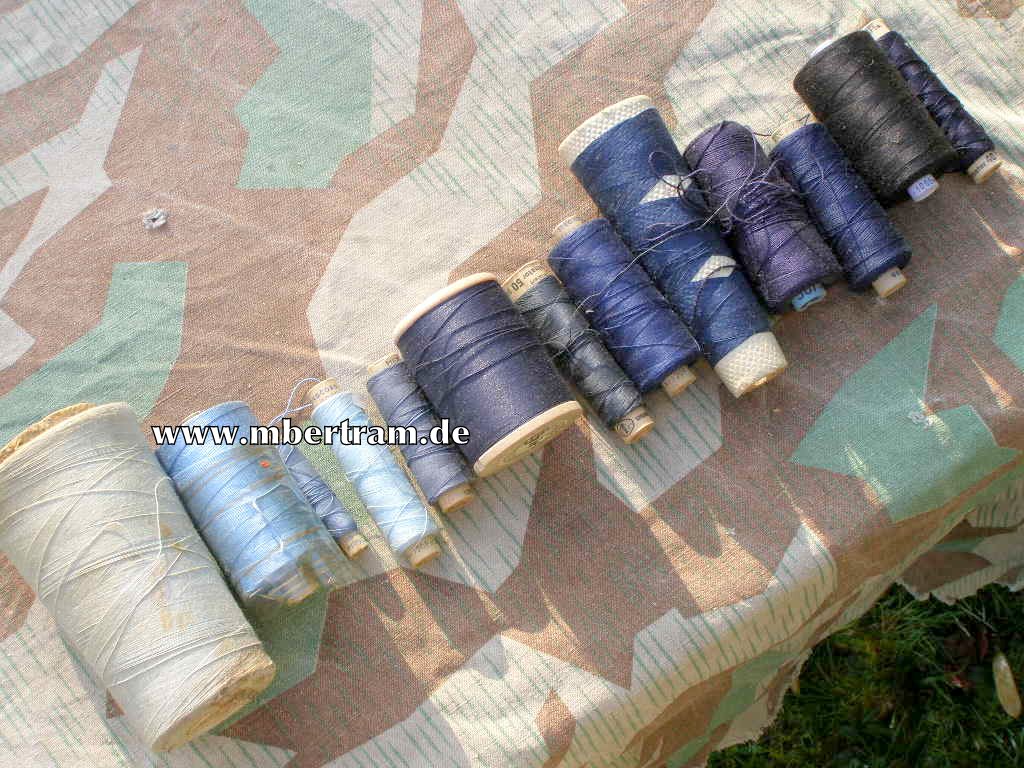12 x blaues-, 1x schwarzes Garn , größtenteils 40er Jahre.
