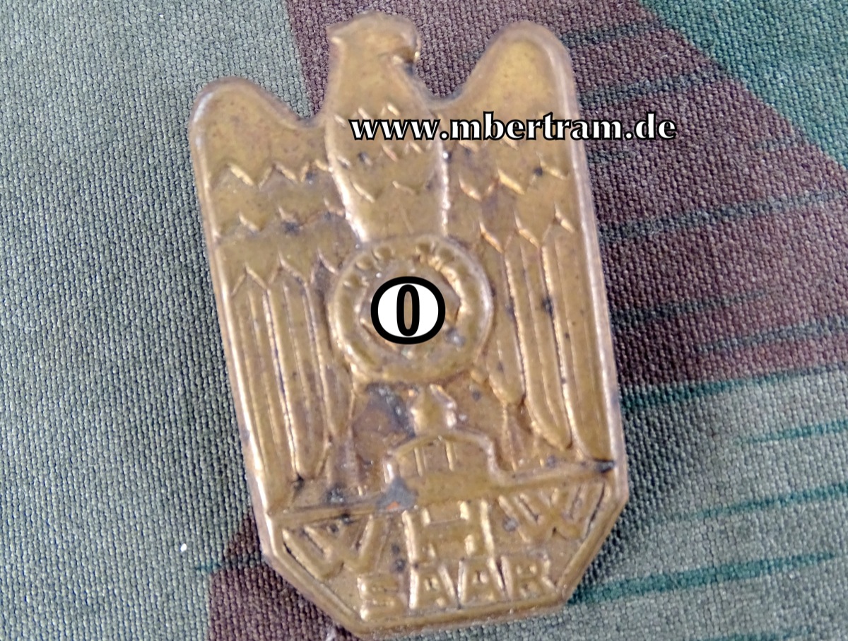 III. Reich - WHW - Saar , Blechabzeichen, an Nadel