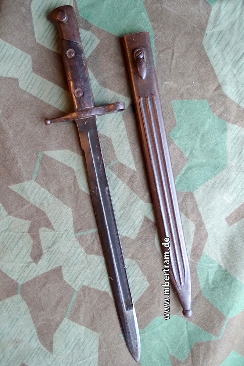 Italienisches M1891 Mannlicher Carcano Bajonett, 2. WK Version mit Stahlscheide