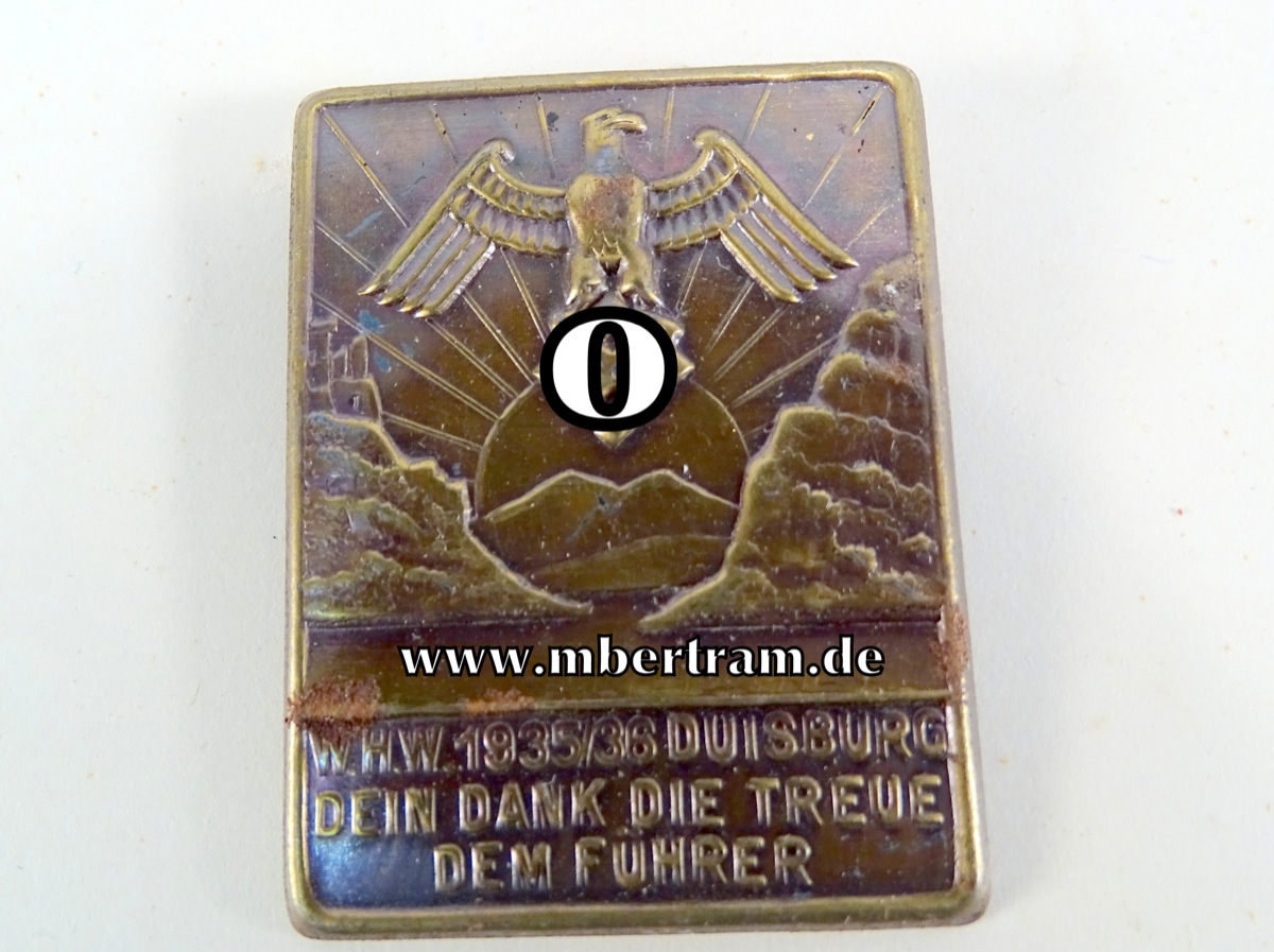 WHW 1935/36 Duisburg, Gau Essen 06, "Dein Dank die Treue dem Führer".