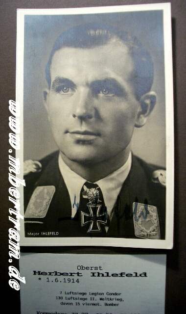 Originlaunterschrift Herbert IHLEFELD, RK Eichenl. u.Schw.