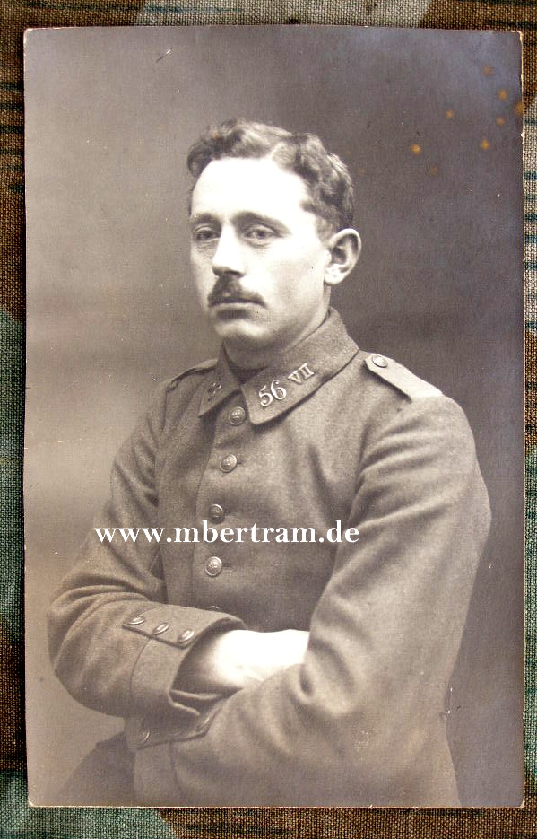 1. WK Deutscher Soldat mit Kragennummer " 56 V II"