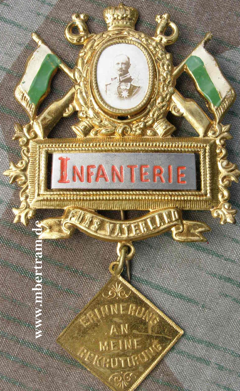 Sächsisches Rekrutierungsabzeichen " Infanterie"
