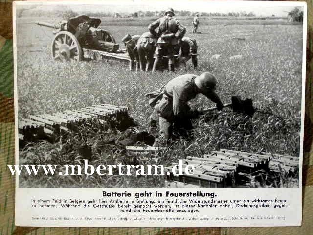 Batterie geht in Feuerstellung in Belgien PK Foto 23.05.1940