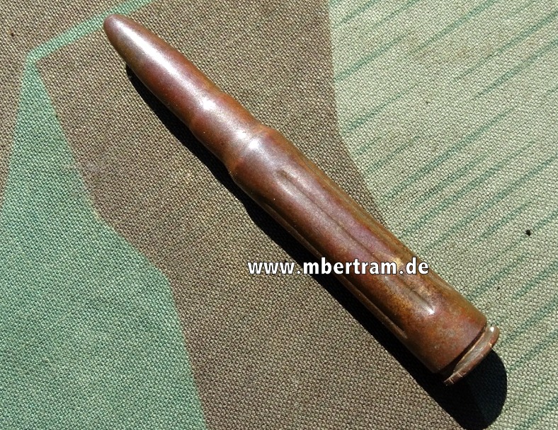 Frühe Übungs Patrone / Repetierpatrone für K 98 Wehrmacht. Buntmetall