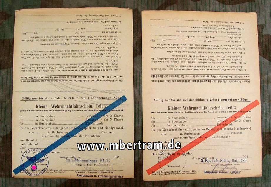 Kleiner Wehrmachtsfahrschein 1944