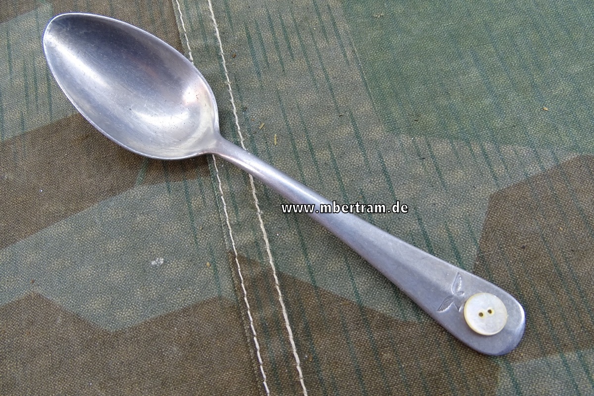 Luftwaffen Kaffee Löffel, Alu: " Luftwaffen Hoheitsadler, FL.U.V. R.S.H 1939"