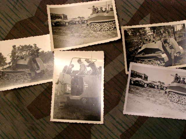 5 Fotos deutsche Halbkettenfahrzeuge im Einsatz, Detailbilder.