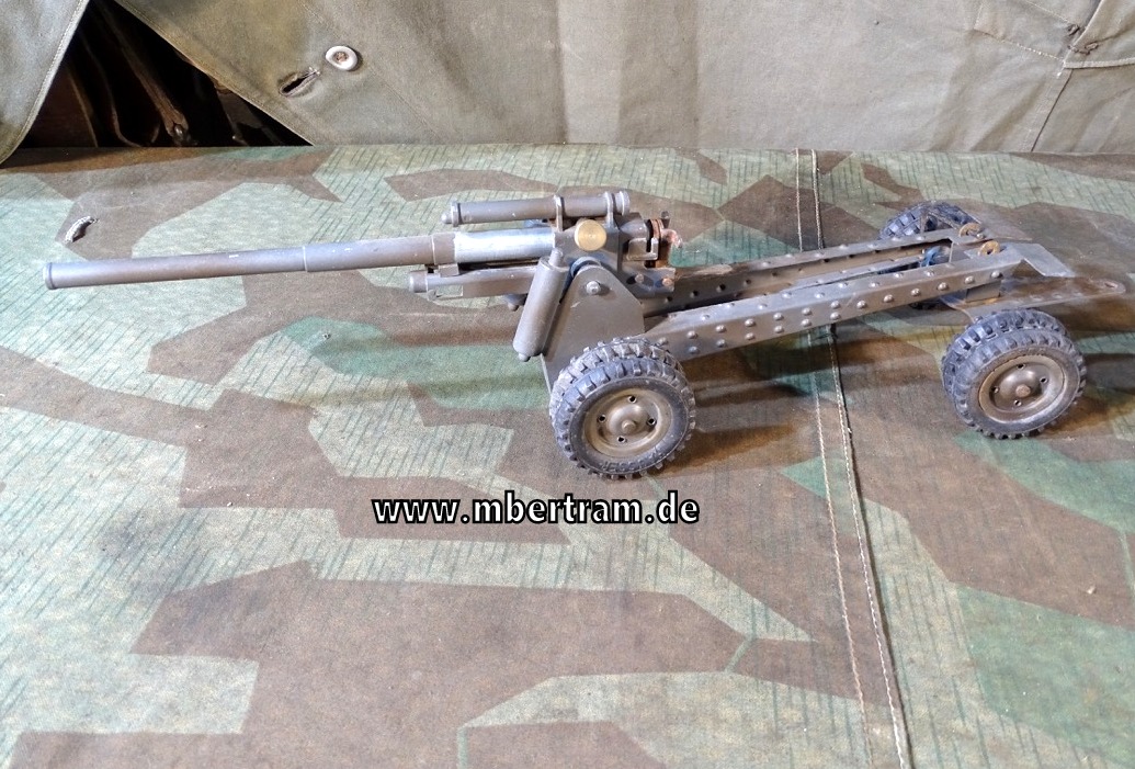 Blechspielzeug - Wehrmacht schweres Langrohrgeschütz, Hausser Elastolin