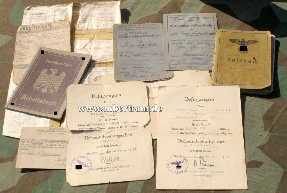 Urkunden, Dokumente Fahrer, 72 Inf. Div, Rumän...