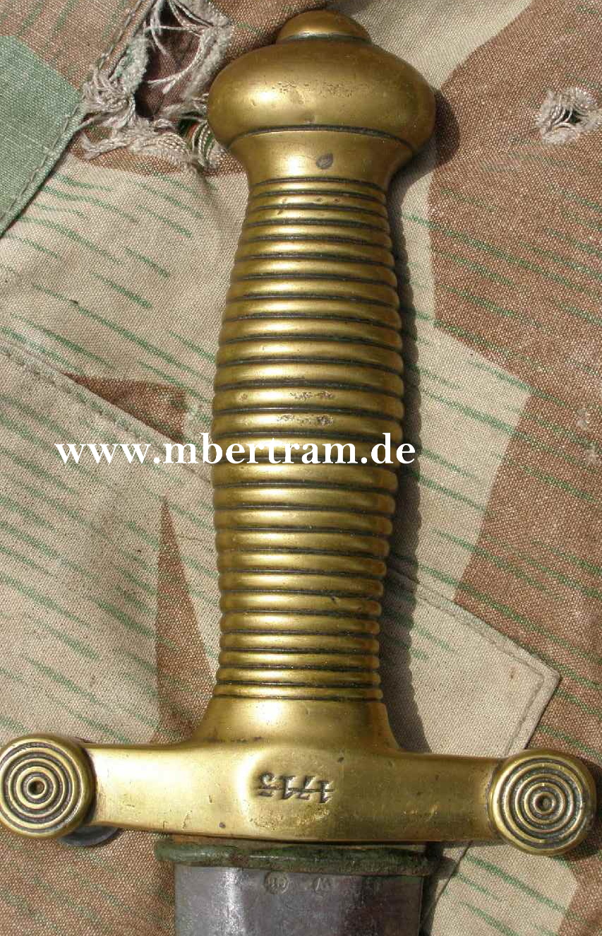 Frankreich Artillerie Faschinenmesser M1832, Messinggefäß