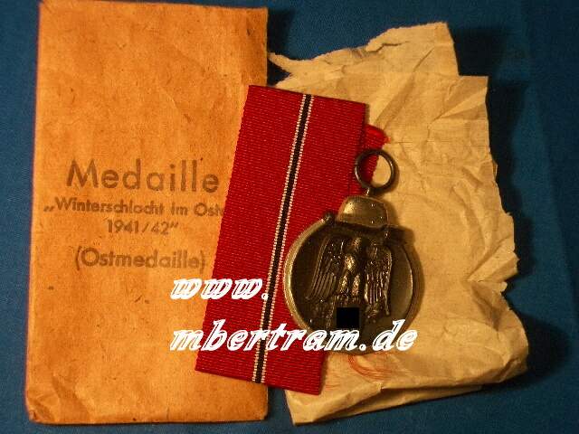 OSTMEDAILLE 1941/42 m. Verleihungstüte: Hofstätter
