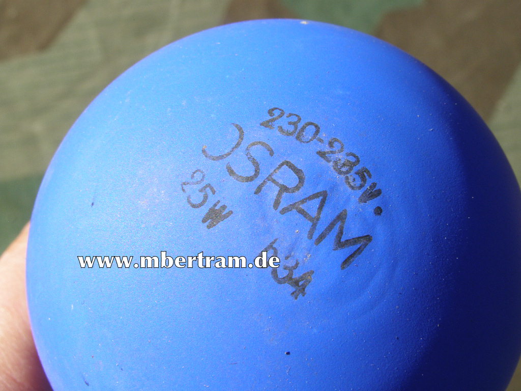 Osram Luftschutz Lampe, 220-230 V, 25 W um 1944/45