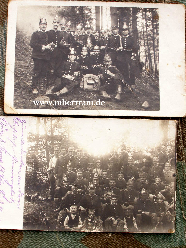2 Portrait Postkarten 1. Ers. Jäger Batl. /4. 3. Komp. 1.WK