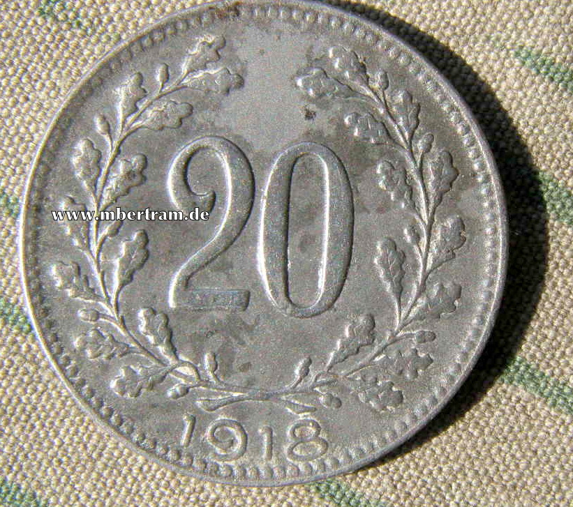 20 österreichische Groschen, Originalmünze vor 1919