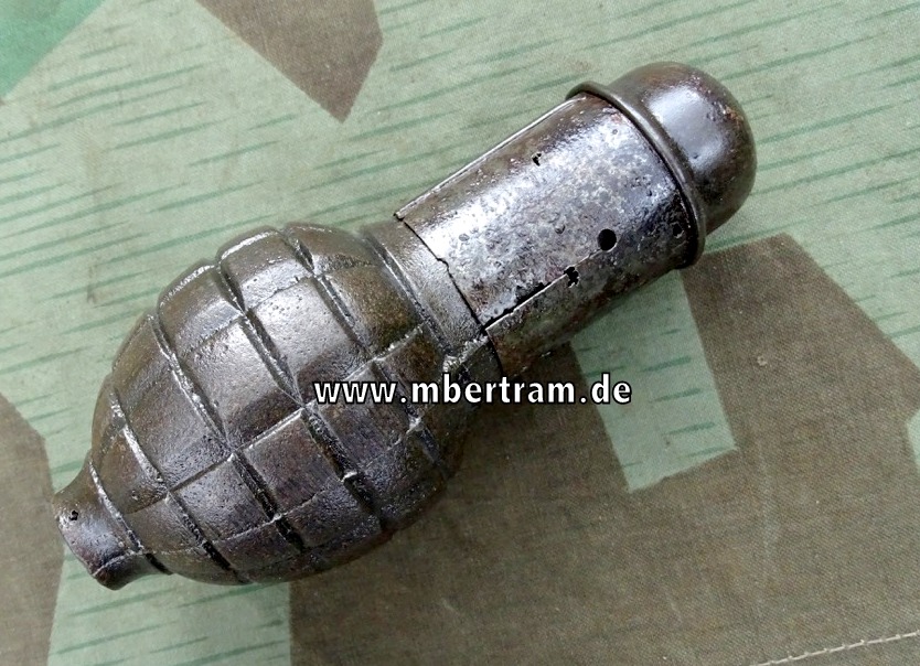 Handgranate M15 Citron-Fougass französisch 1. Weltkrieg mit Zünder u Abdeckung