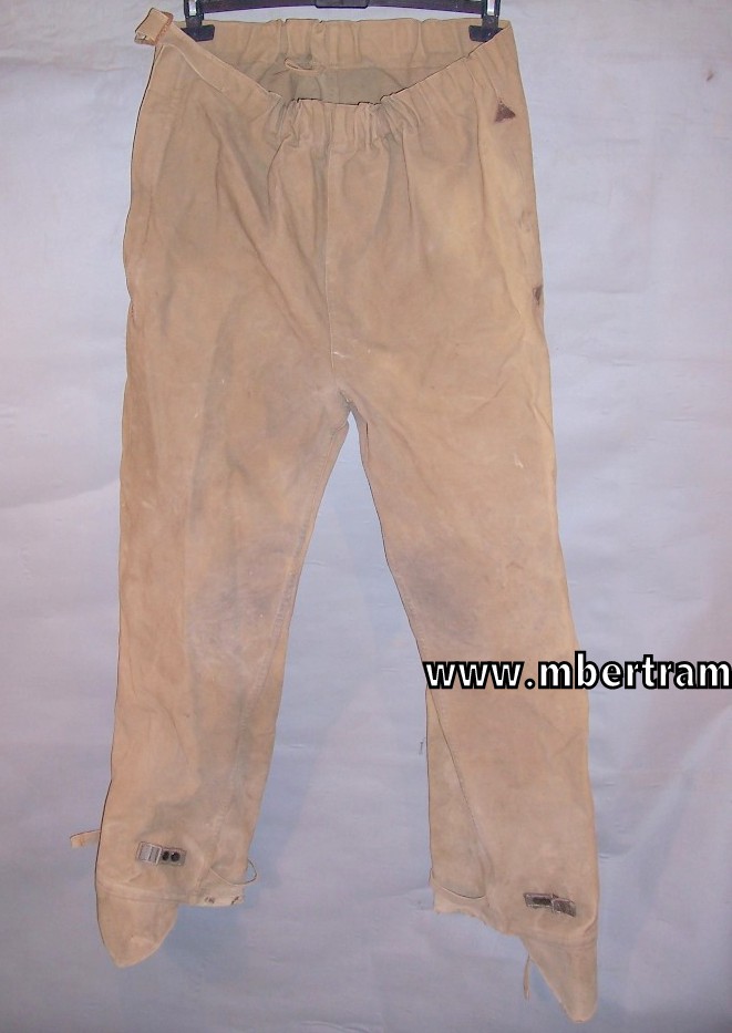 Wehrmacht Wetterhose,  feldgraues , gummiertes Leinen , 1940, Kradmelder, Gebirgsjäger.