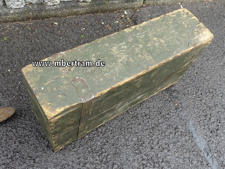 Holz Gurtkasten 1. Weltkrieg für Schwarzlose MG 1907/12 mit 250er Stoff Munitionsgurt