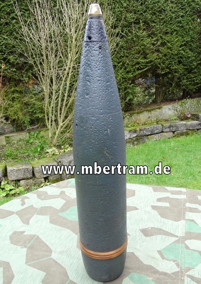Deutsche Beutemunition, tschechische 10 cm Granate Vz30 mit  Zünder,
