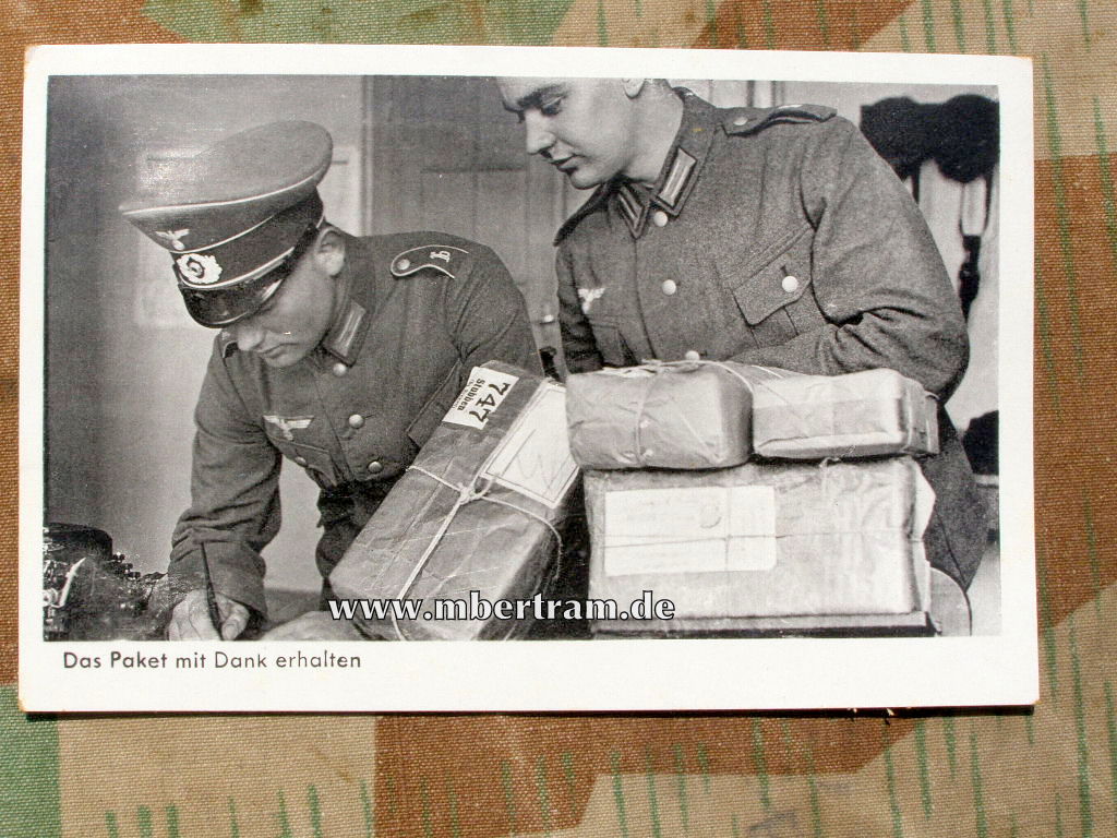 Propaganda Postkarte " Die Pakete dankend erhalten " 1940