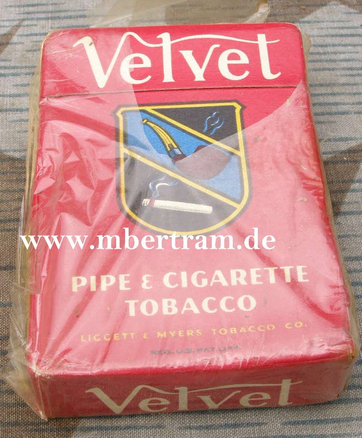 Pfeiffen- und Zigarettentabak der US Army 1944/45."Velvet"