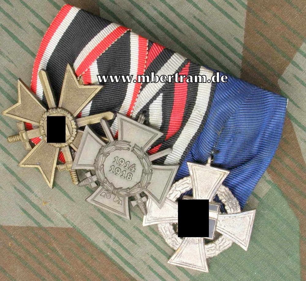 3er Ordensspange: KvK 1939, Ehrenkr.f.Fr.k., Treudienstabz.