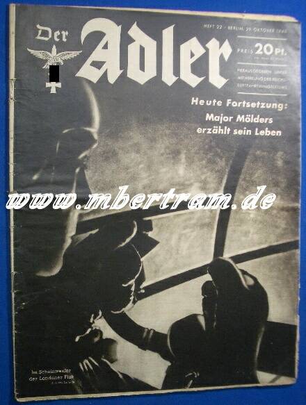 Der Adler, Truppenzeitschrift der Luftwaffe. Heft 22, 29.10.40