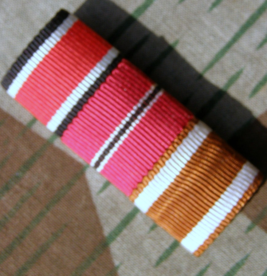 3er Bandspange:EK 2 1939, Ostmed., Schutzwall Abz.