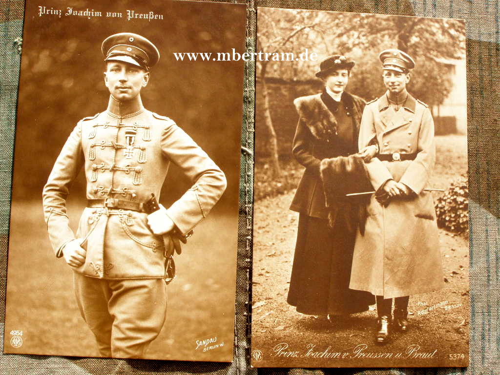 2x Prinz Joachim von Preussen, feldgraue Husarenuniform