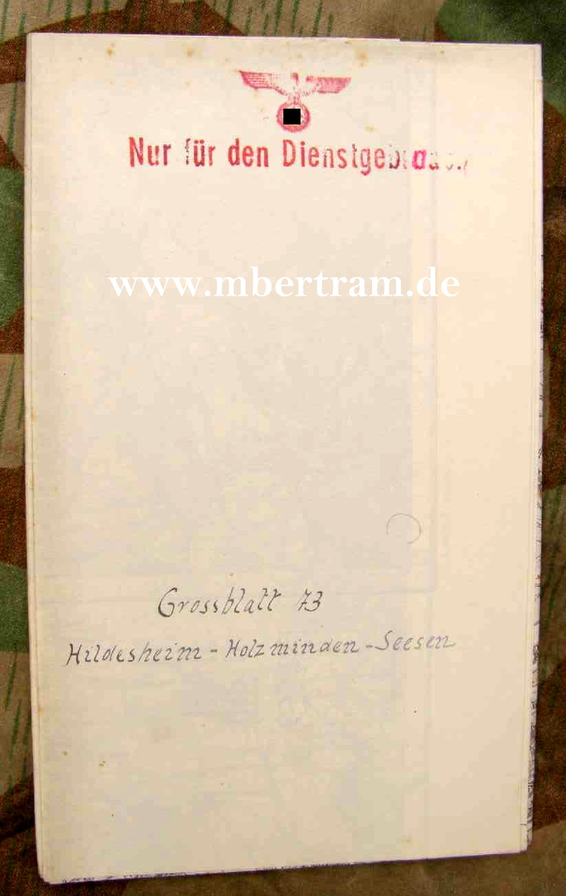 Dienst-Landkarte 1.Pol.WachBtl.6 Hildesh.,Holzminden-Seesen