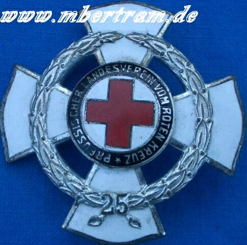 25 j. Mitgliedschaft preuss. Landesverband vom roten Kreuz