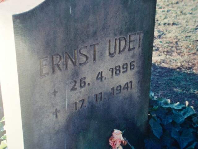 Originalsignatur Ernst Udet, Chef d. techn. Amtes d. W. RK Tr.