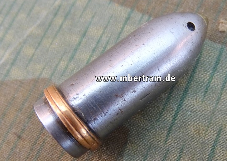 19 mm Geschoss, Verwendung unklar, wahrscheinlich 1. Weltkrieg.