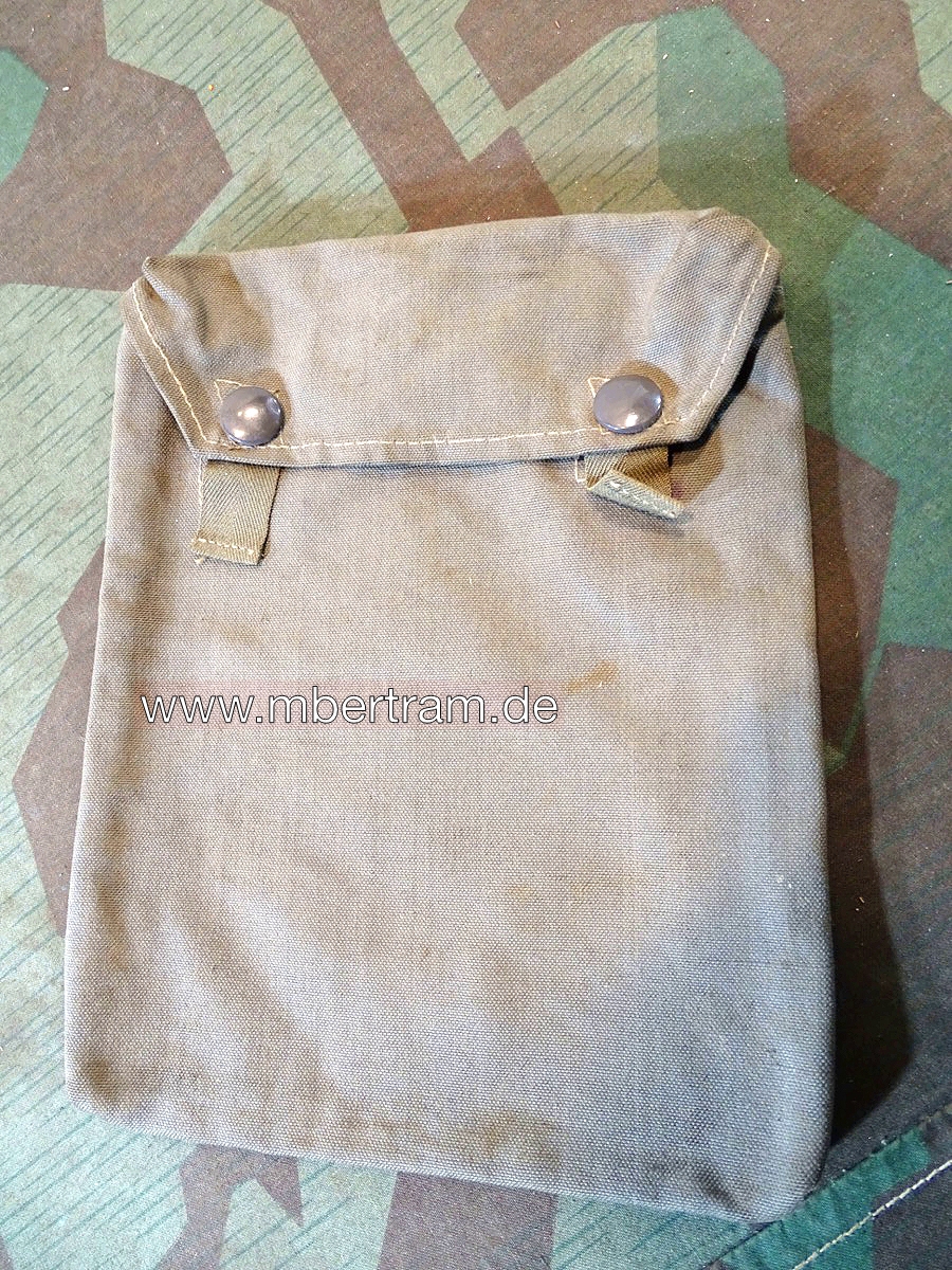 Gasplanentasche 1942, feldgrauer Stoff, Prym Druckknöpfe