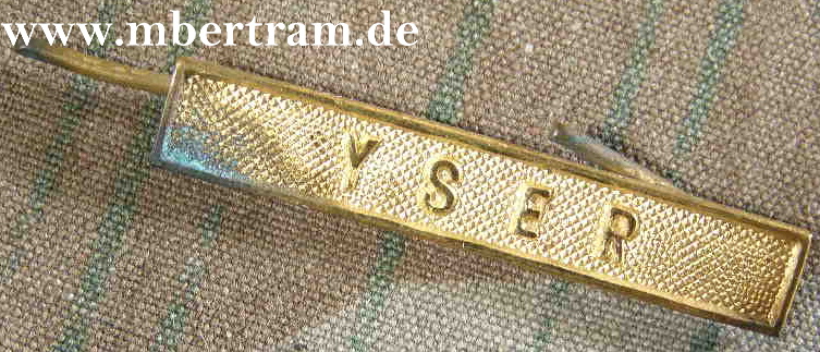 1914-18 Gefechtspange " Yser" massiv, vergoldet