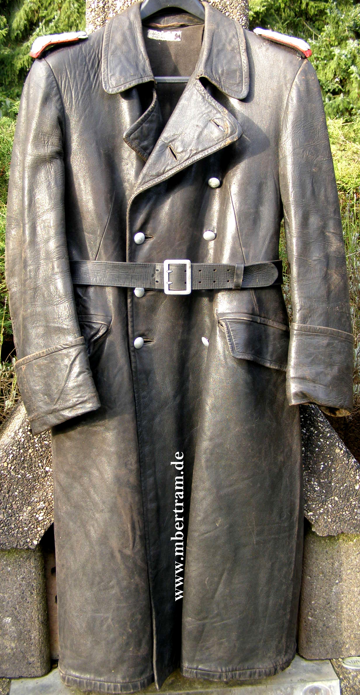 Schwerer Waffen SS Offiziers Ledermantel Sturmbannführer