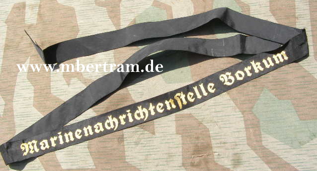 8323-1 Mützenband KM "Marinenachrichtenstelle Borkum"