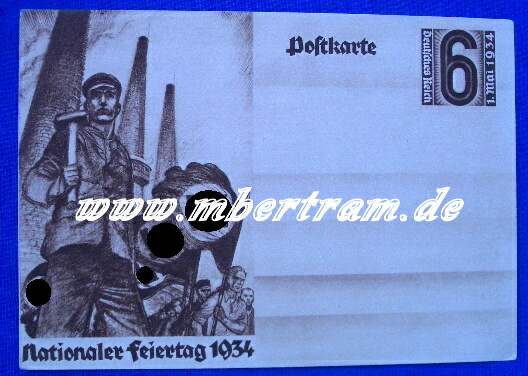 Propagandapostkarte " Nationaler Feiertag 1.Mai 1934"