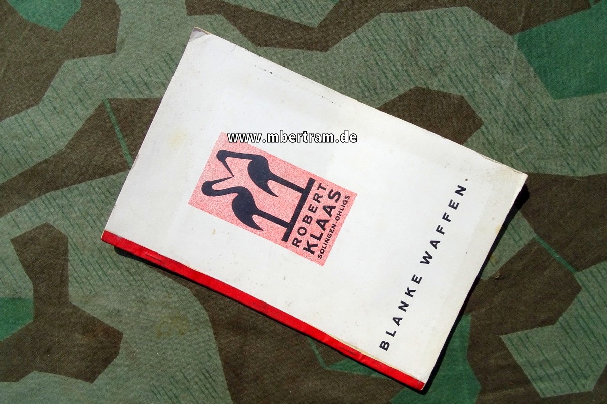 Hersteller Katalog der Fa. Robert Klaas Blanke Waffen Solingen Ohligs, 1938