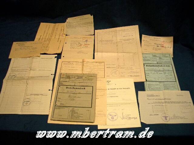 Wehrstammbuch Ari.: Flakabz.Heer, EK1, EK2, Verw. Abz.