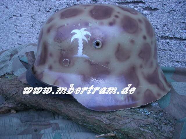 Wehrmachtsstahlhelm, M 42, Afrikakoorps, neu lackiert