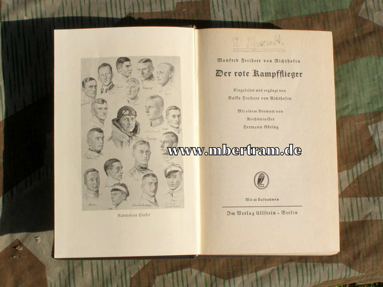 Richthofen: Der rote Kampfflieger. Berlin 1933, 262 Seiten