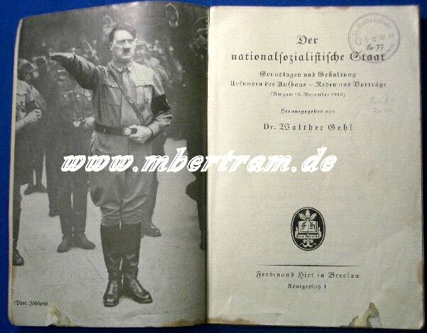 Der Nationalsozialistische Staat. 109 Abb. 15 Karten 1933