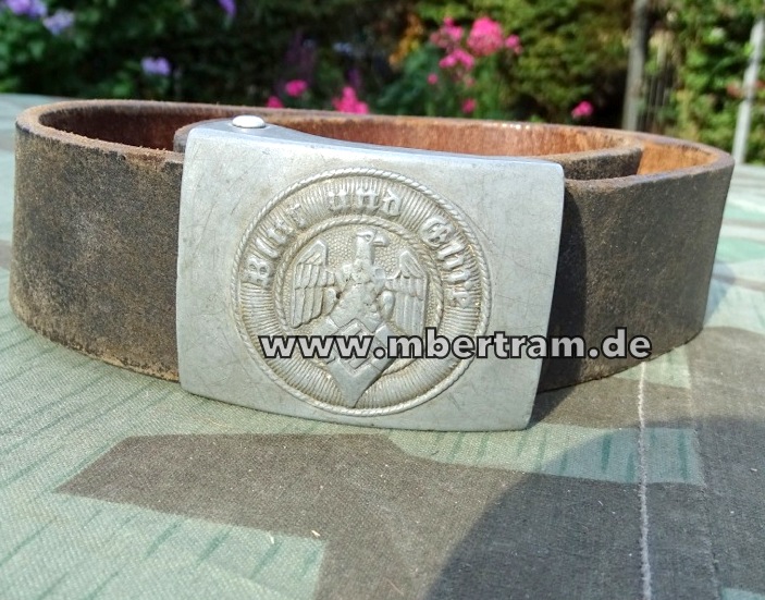 Hitlerjugend Koppelschloss, Feinzink mit Koppel, Hst: " RZM M4/72- Deumer"