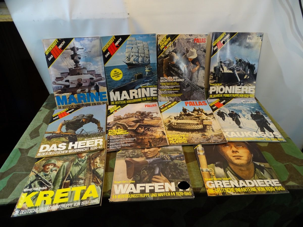 11 Sonderhefte aus der Serie " Das III Reich " Marine / Heer / Kreta/ Waffen SS/Kaukasus / Pioniere … 